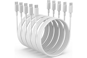 YEFOOT iPhone 15 Charger 5Pack (6/6/6/6/6 ft) USB C to USB C Cable(60W/3A) USB C Charger Cable Fast Charging for iPhone 15 Pro/Plus/Pro Max,iPad Mini 6/ Pro 2021,MacBook Pro,Samsung Galaxy S23 and More