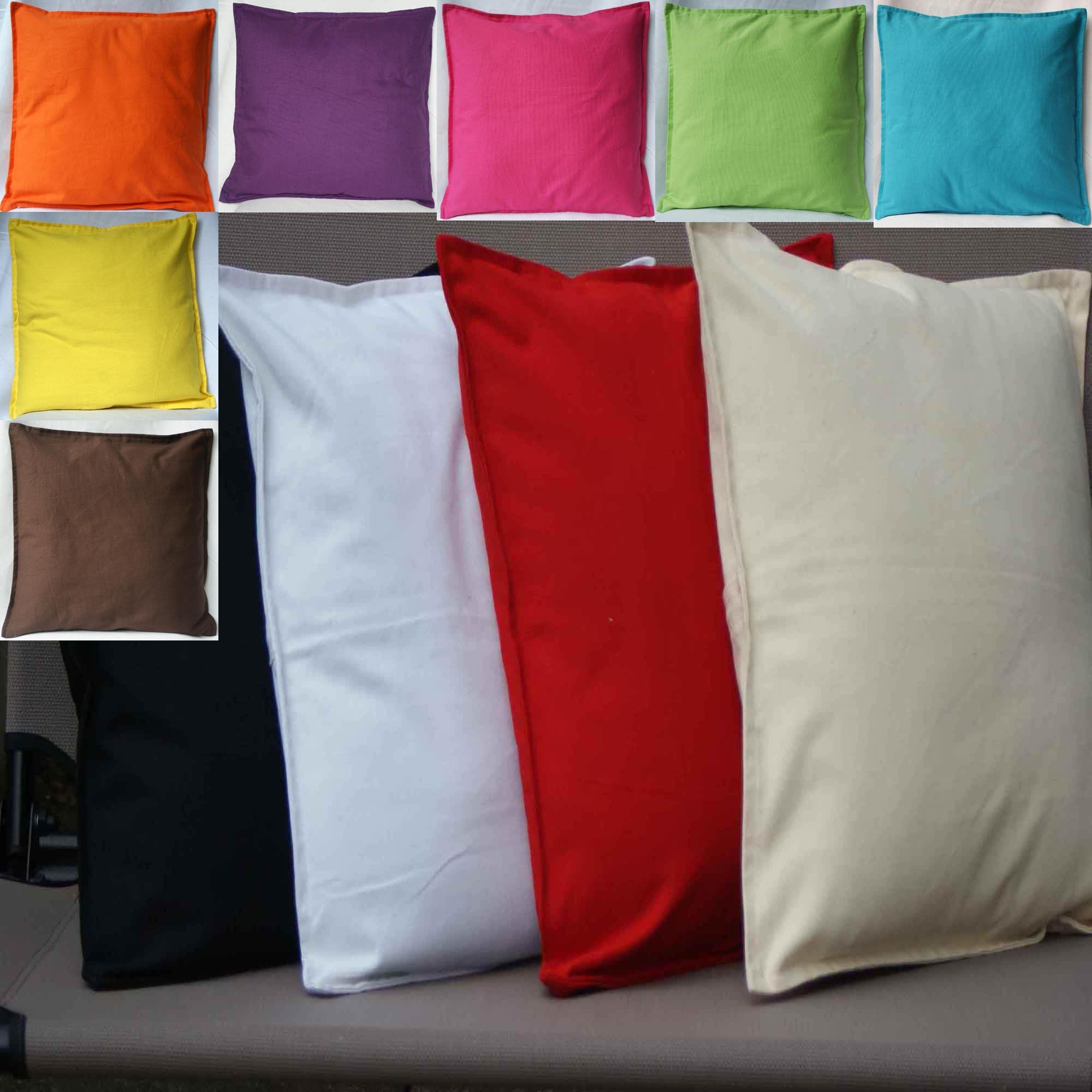 loneflower cushion Covers Plain 100% Cotton (black, 40x40cm)