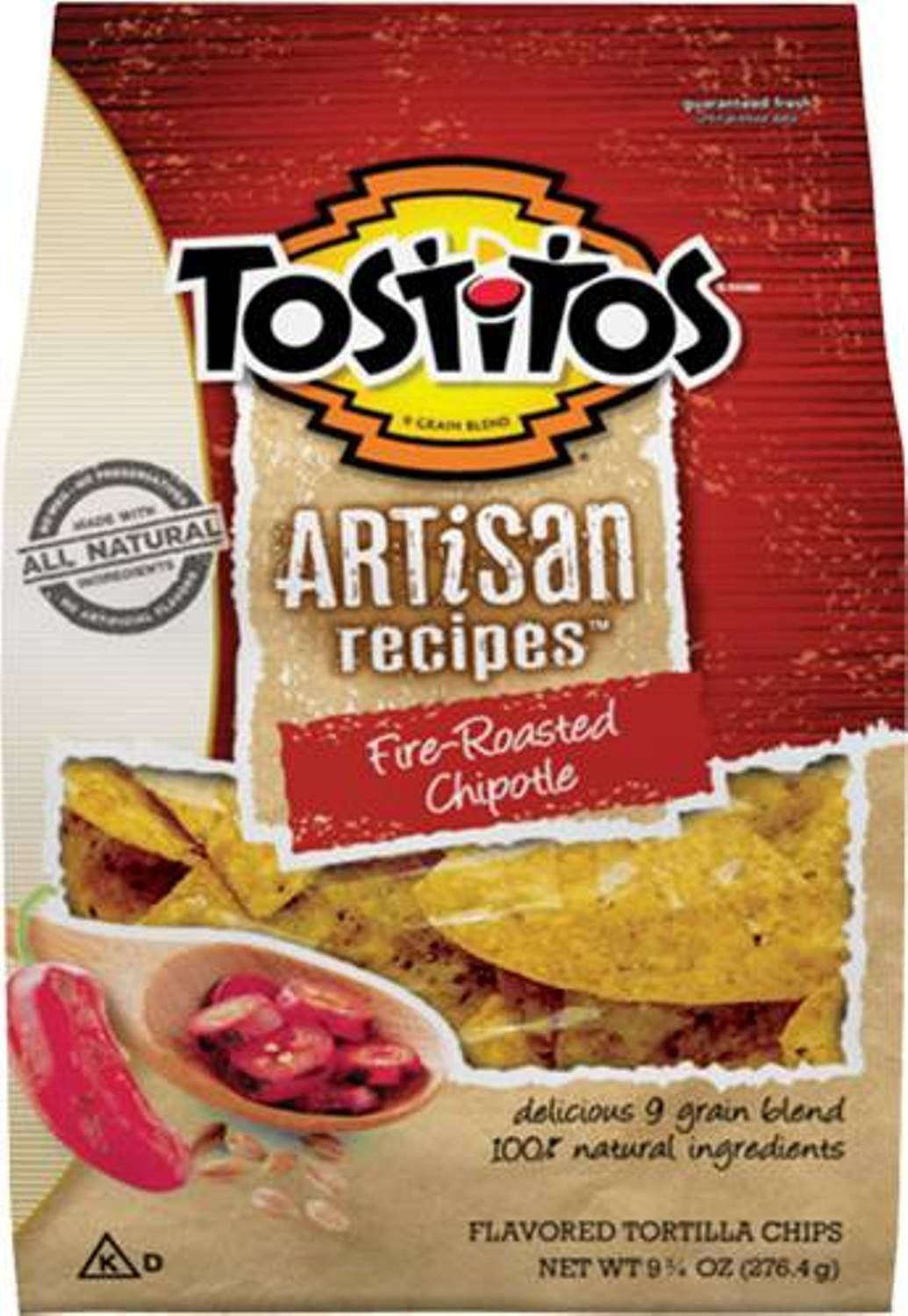 Tostitos artisan recipes fire-roasted chipotle flavored tortilla chips (028400022156)