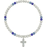 NUSTTAL Baseball Necklace for Boys Men Bling Ice Collection Cross Pendant Necklace for Women Rhinestone Clay Beaded Discoball Accessories Gifts for Baseball Team Players Lovers