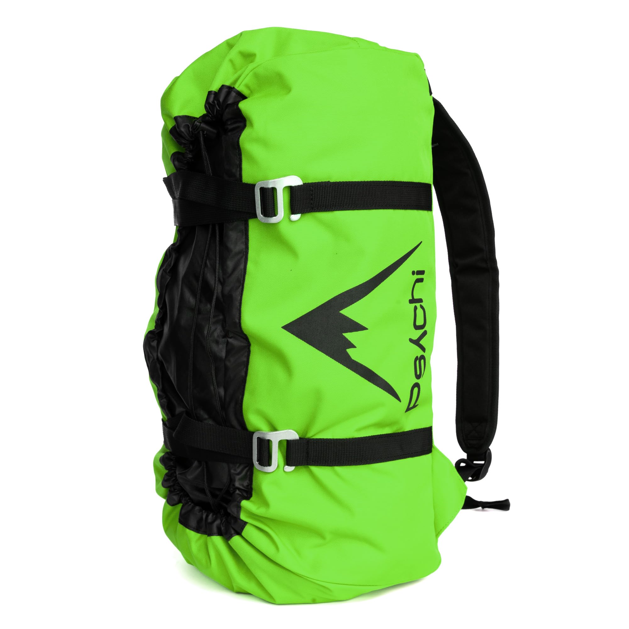 Psychi Rock Climbing Rope Bag with Ground Sheet Buckles and Carry Straps (Green)
