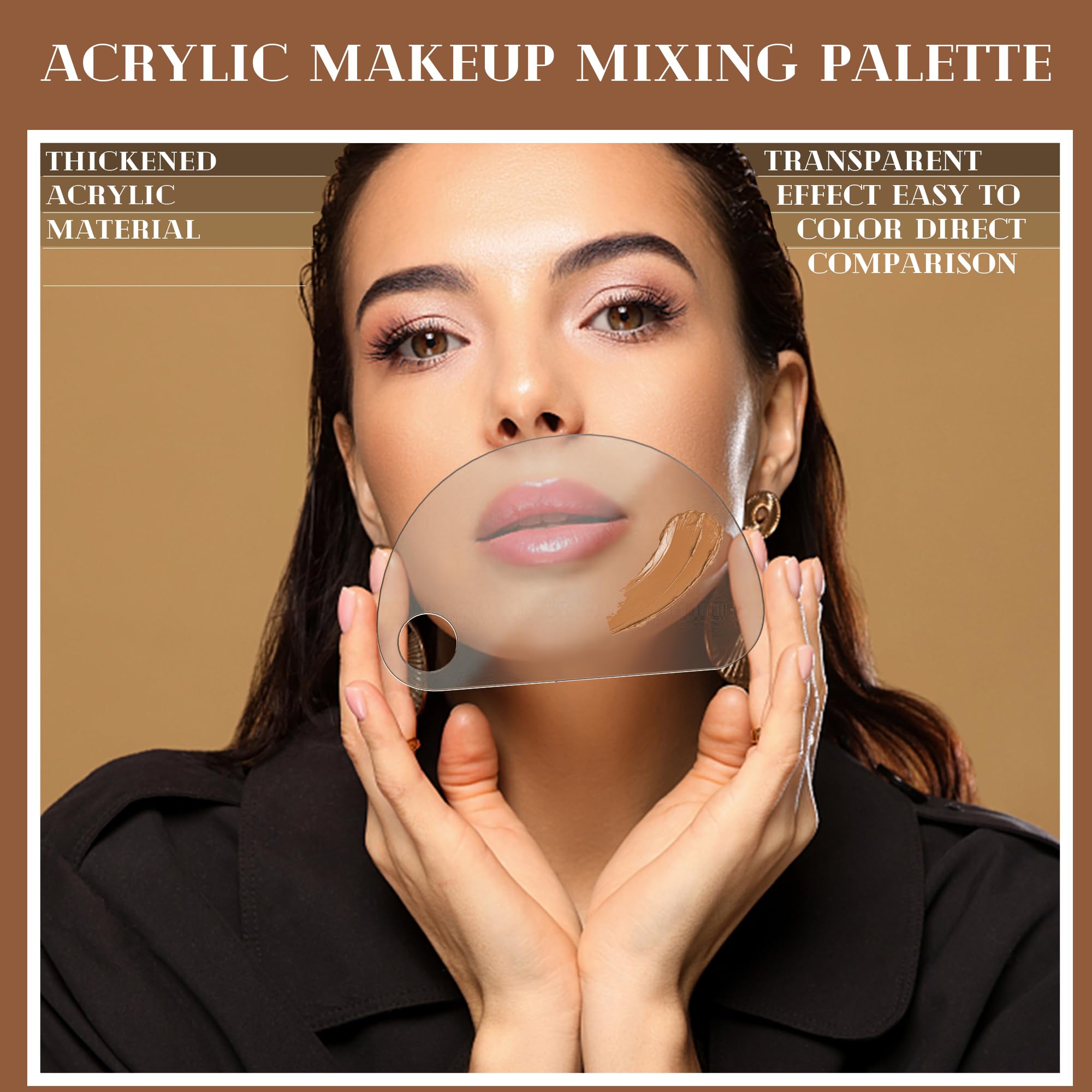 Acrylic Cosmetic Makeup Palette, 4 in 2 Set Makeup Mixing Palette with Spatula, Makeup Palette Mixing Tray, Foundation Mixing Palette, Paint Palettes