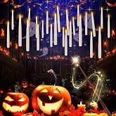 Enpornk 36 Pcs Halloween LED Magic Hanging Floating Candles, Taper Flickering Flameless with 2 Magic Wands - Candle Set for H