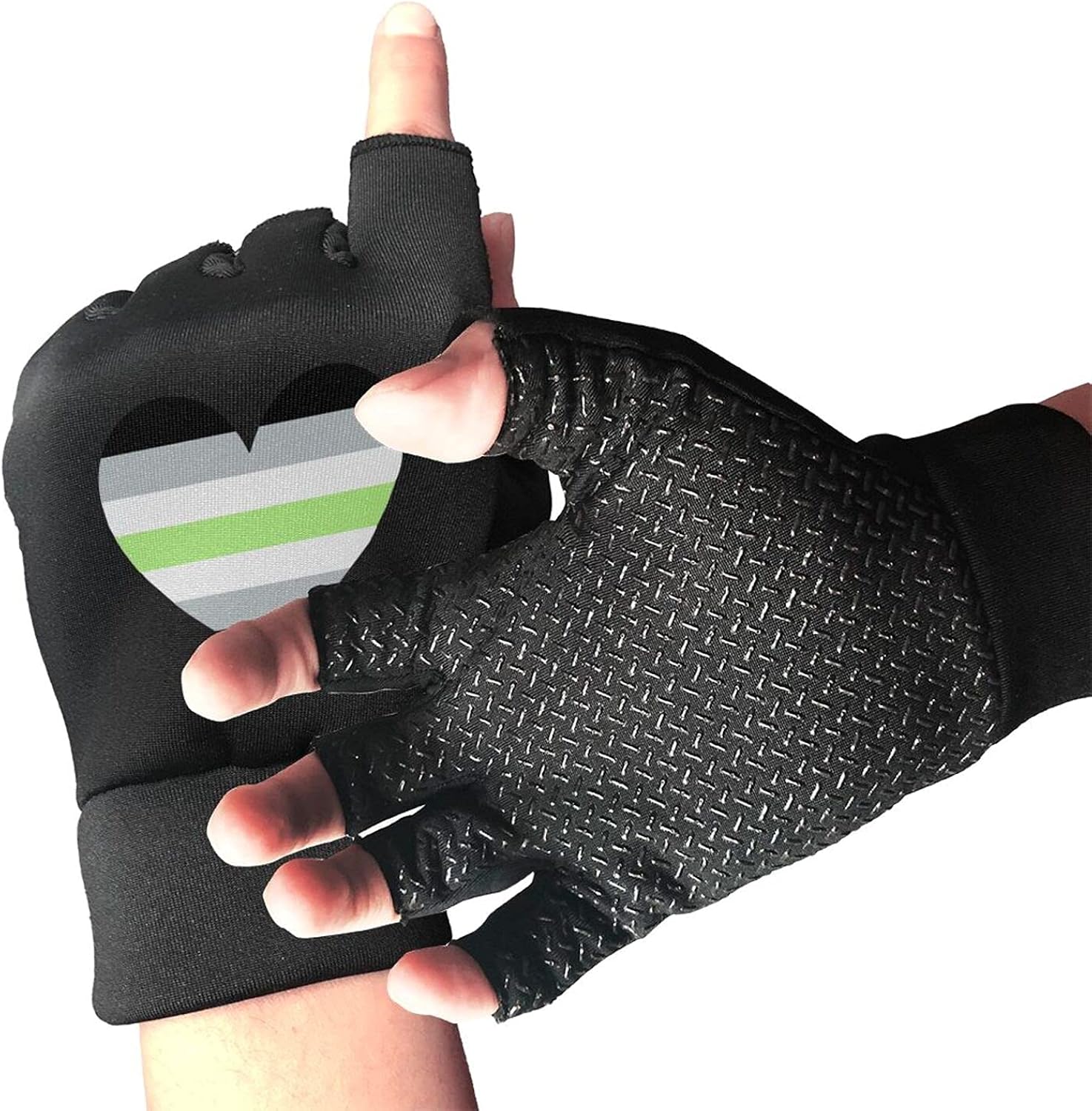 Agender Pride NonSlip Fingerless Yoga Gloves Breathable