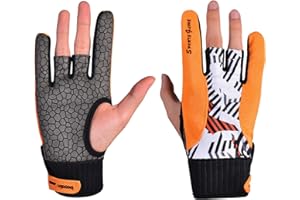 URTERYSER 1 Pair Bowling Gloves Right Hand Anti-Slip Sports Gloves for Wristband Men Adult Males Orange