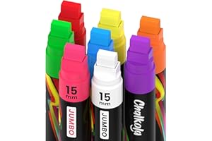Window Markers - 15mm Jumbo - 3 in 1 Nib with 28g Ink - Pack of 8 neon chalk pens - Loved by Teachers, Kids, Artists, Busines