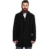 Cole Haan mens Melton Classic Top Coat With Faux Leather Detailing