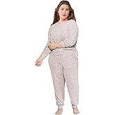 Colsie Women's Plus Size Lounge Pajama Set Sweatpants/Top
