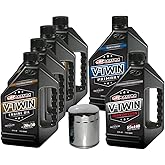 MaxHiflo VTTOCK22 Complete Engine Oil Change Kit for V-Twin Synthetic Blend Harley Davidson Twin Cam, 6 quart
