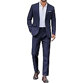 COOFANDY Mens Suit 2 Piece Suit Classic Fit Two Button Blazer Jacket Pants Set Business Wedding Party Suits for Men