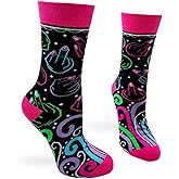 Fabdaz Funny Novelty Crew Socks for Women Featuring Middle Finger Flip Off