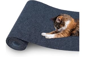 FORMYCATIE Cat Scratching Mat,Cat Carpet Replacement for Cat Tree Shelves,Trimmable Self-Adhesive Cat Couch Protector,Cat Tree Scratch Mat,Cat Sofa and cat Scratching Post Protector (78.7"x15.8",Dark Gray)