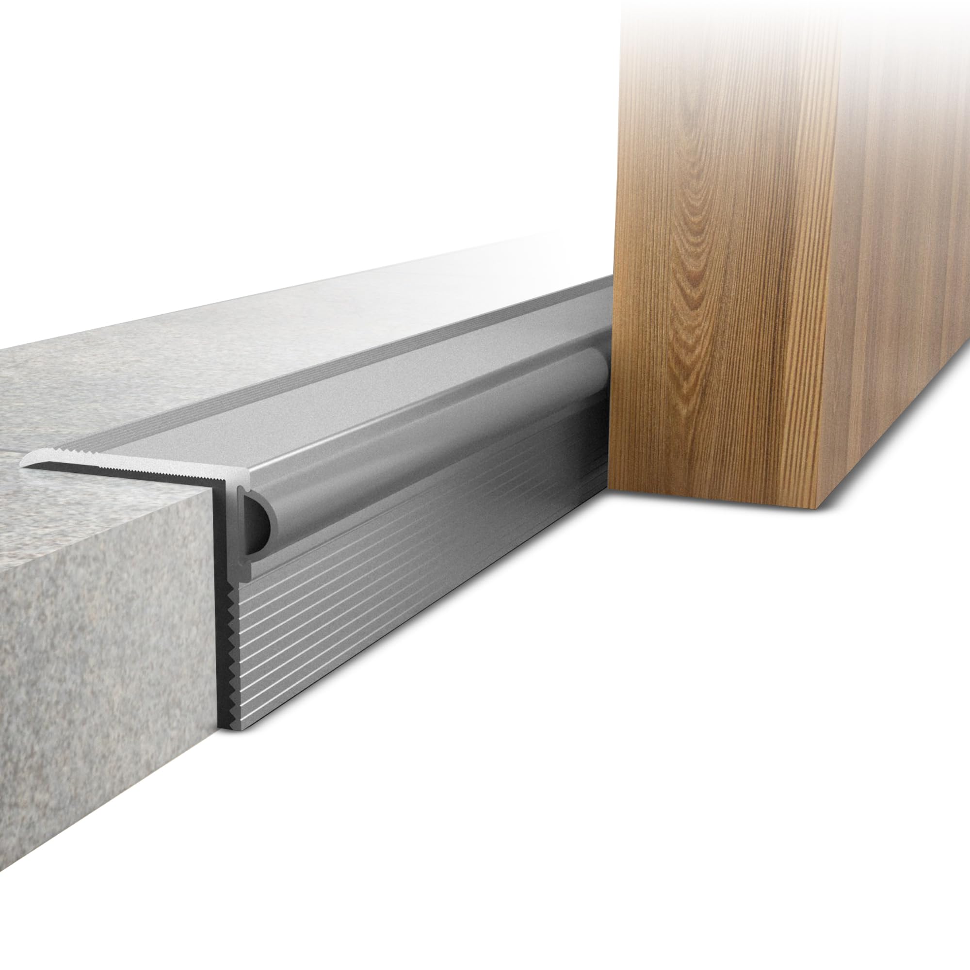 Alumat Rust-proof transition profile made of aluminium with silicone seal - hole-free transition strip for covering door thresholds