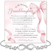 To My Granddaughter – Forever Connected Infinity Bracelet from Grandpa with Loving Message in Elegant Gift Box, Meaningful Jewelry Gift for Granddaughter on Birthday, Christmas, Graduation or Wedding