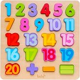 Wooden Number Puzzle Toys,Educational Math Counting for Kids | ABC Letter Puzzle Preschool Learning Toys for Children, Montessori Name Puzzles Birthday Gift for Boys Girls