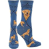 WHD Golden Retriever Crew Socks for Women & Men | Gift for Dog Lovers, Cute Pet Socks