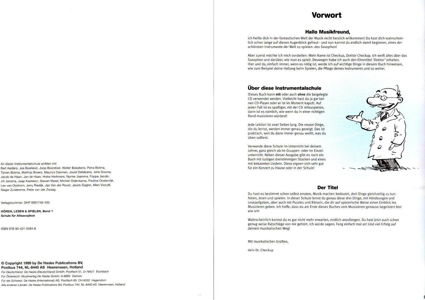 Horen Lesen And Spielen Band 1 Fur Altsaxophon Individuelle Blaserschule Von Jaap Kastelein Fur Einzel Oder Gruppenunterrich Lehrbuch Mit Cd Und Bunter Herzformiger Notenklammer Amazon De Musikinstrumente