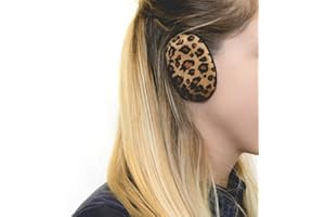 Sprigs Earbags Bandless Ear Warmers/Fleece Earmuffs with Thinsulate - Leopard Print, Medium
