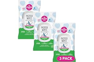 Dapple Pacifier Wipes, for Baby and Toddlers, Diaper Bag Essentials, Fragrance Free 40 Ct, Pack of 3