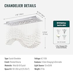Siljoy Modern Wave Raindrop Crystal Chandelier