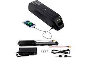 DaYaoEnne ‌36V/48V/52V Ebike Lithium-Ion Downtube Pack (10Ah/15Ah/20Ah) with Charger, LED & Anti-Theft Lock for 200-2000W Motors (‌36V10AH 5-Pin)