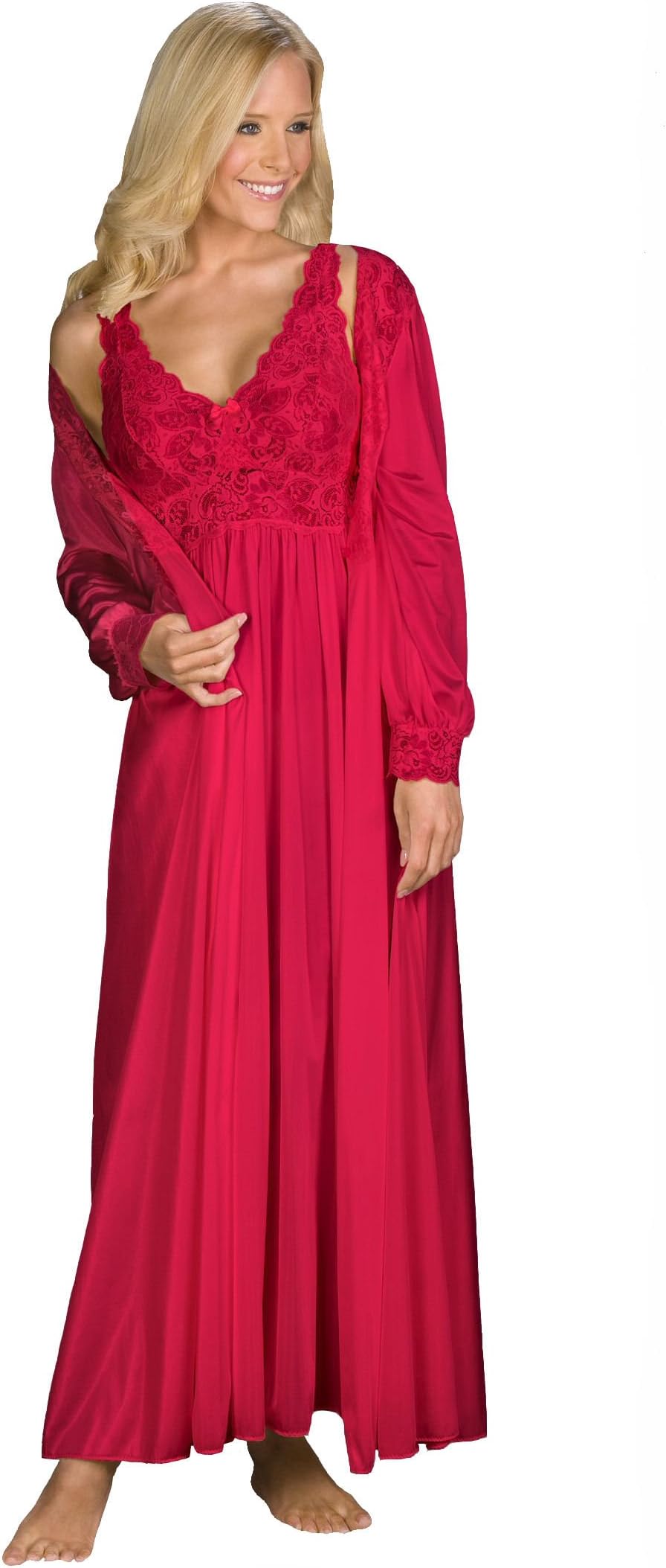ShadowlineWomen's Nightgown Robe Peignoir Set Silhouette Nylon Sleepwear