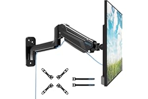 BONTEC Monitor Wall Mount for 13-42 Inch Screens Up to 19.8lbs, Single Monitor VESA Mount with Gas Spring Adjustable Tilt Swi