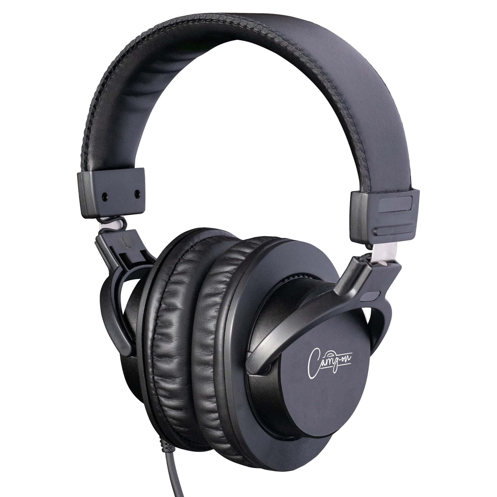 Carry-on SH100 Studio Headphones - 50mm Drivers for Premium Sound - Noise-Isolating Closed Back Studio Headphones - Comfortable Over-Ear Design for Music Production and Everyday Listening - Black