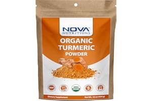 Nova Nutritions Certified Organic Turmeric Curcumin Root Powder 16 OZ (454 gm) - Curcuma Longa (Root) (16 OZ (Pack of 1))