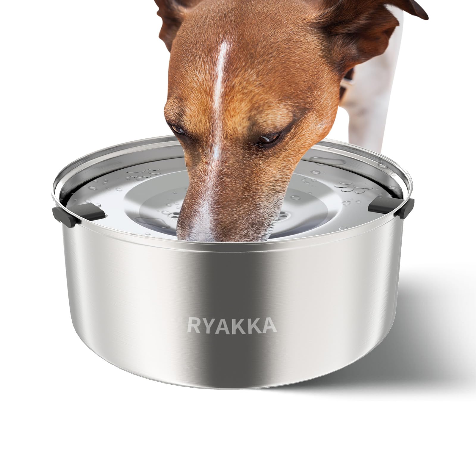 RYAKKA 3L Non Spill Dog Water Bowl Stainless Steel Dog Travel Bowls for Large Breed | No Mess Dispenser Slow Feeding for Sloppy & Messy Drinkers