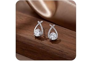 LOLVMVCHI 925 Sterling Silver Diamond Stud Earrings for Women