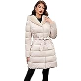 PAPILLON D'OR WEAR YOUR WINGS Women's Long Puffer Coat with Belt, Hood & Furry Lining - Knee-Length Winter Jacket