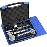 YIHUA 947-V Soldering Iron Kit with 3 LED Lights, Temperature Control, 5 Premium Solder Tips, Desoldering Pump, Indicator & O