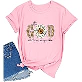 Christian Shirts for Women Faith Religious Sayings T Shirt Vintage Bible Verse Inspirational Short Sleeve Tee Tops