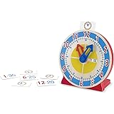 Melissa & Doug Turn & Tell Wooden Clock - Educational Toy With 12+ Reversible Time Cards