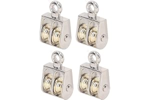 Dual Pulley Block 4 Pcs Double Pulley Block 100KG 220LBS Bearing Zinc Alloy Crane Lifting Dual Pulley Roller Hand Chain Hoist