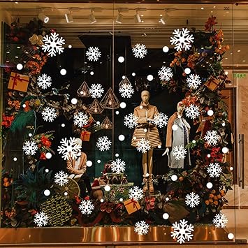 Amazon Com Huajuyan Wall Stickers Christmas Snowfake Wall