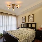 AUA Modern Sputnik Chandelier Golden 5 Light Semi Flush Mount Ceiling Light view 9