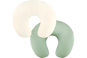 GFU 2 Pack Muslin Nursing Pillow Covers, Soft Feeding Pillow Slipcover for Breastfeeding Moms, Removable Case for Baby Girl a