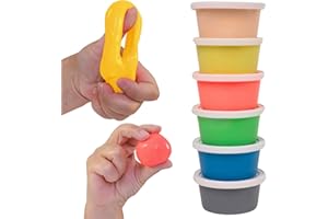 LIFE WORKS Therapy Putty for Hand Strength & Motor Skills, Non-Toxic Silicone, Safe for All Ages, 4 Fun Colors, 6-Pack (6x3oz)