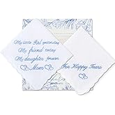 InnoBeta Bride Gifts from Mom, Wedding Handkerchief for Bride, Something Blue Handkerchiefs Set of 2, For Happy Tears