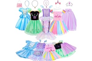Meland Princess Dress Up for Girls, Kids Dress up Clothes for Girls 3-8, Mermaid Princess Costume Gifts for Girl