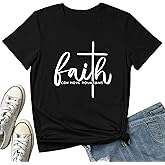 BLACKMYTH Women Faith Cute Tees Graphic T Shirts