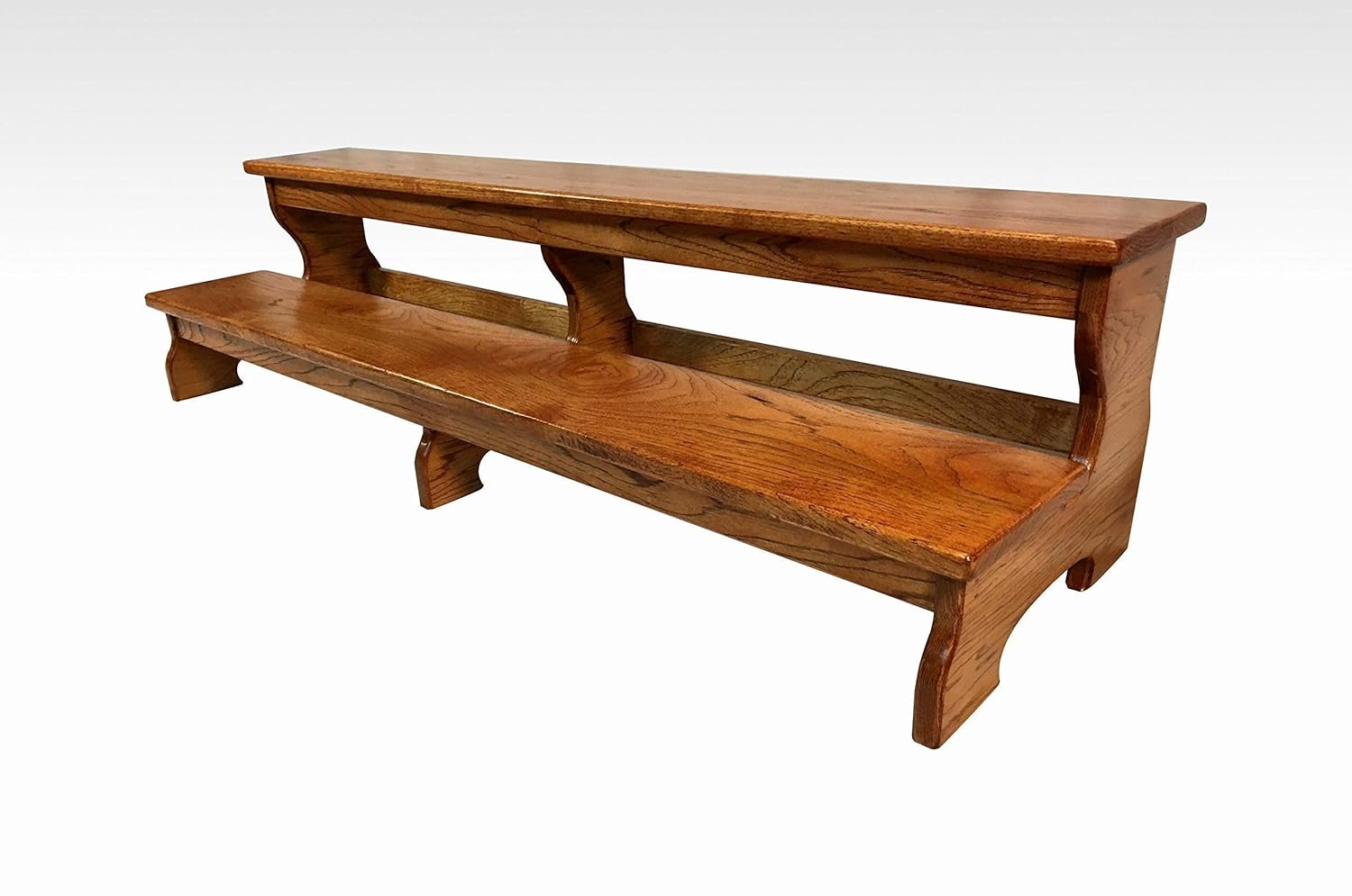 Two Step Stool Wood 45” Long by CW Furniture in Mahogany