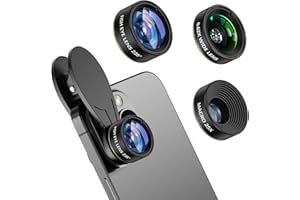 Phone Camera Lens 3 in 1 Kit, COSULAN Phone Lens Kit - 235° Fisheye Lens + 25X Macro Lens + 0.62X Wide Angle Lens, Clip on Cell Phone Lens Camera Compatible with iPhone Samsung Android Smartphones