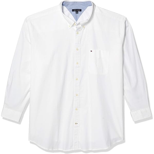 Amazon.com: Tommy Hilfiger Mens Custom Fit Long Sleeve Buttondown Shirt  (X-Large, Classic White) : Clothing, Shoes & Jewelry