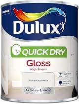 Dulux Quick Dry Gloss Paint For Wood And Metal Pure Brilliant White 750 ml view 2
