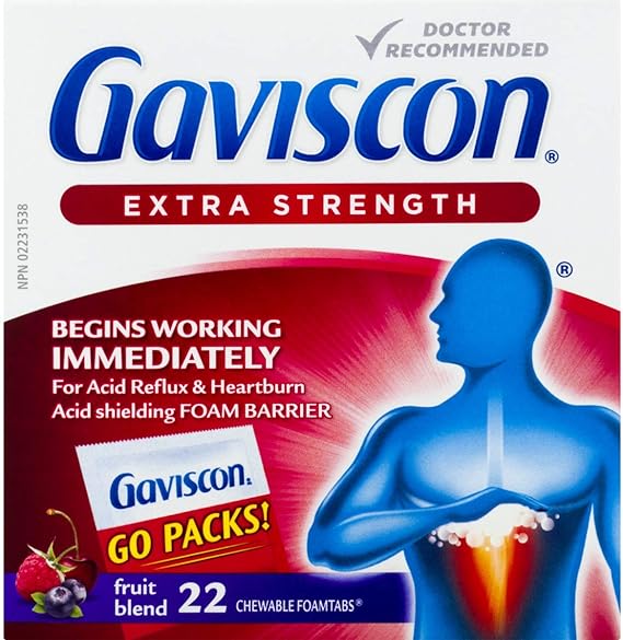 Gaviscon Extra Strength Chewable Foamtabs Fruit Blend, Longlasting
