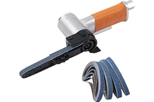 UPWOOD Air Belt Sander 3/8" x 13" Belt Size Pneumatic Tool with 12pc Belts (#40, #60, #80 & #120), Good for Deburring, Sanding and Finishing (3/8" x 13" Sander)