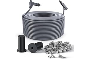 ADALOV Starlink Cable 150FT for Starlink Rectangular Satellite V2, Satellite Replacement Extension Cord with End Caps Waterproof, Starlink Replacement Cable Accessories with Cable Bushings & Wire Clips